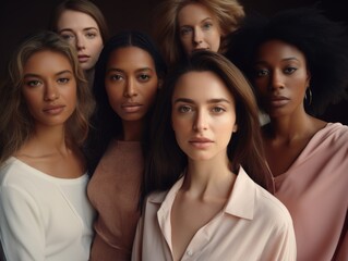 Obraz premium Diversity ethnicity woman in poster style shot