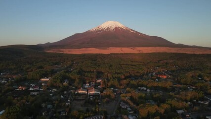 aerial fuji mountain