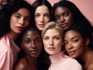 Obraz premium Diversity ethnicity woman in poster style shot