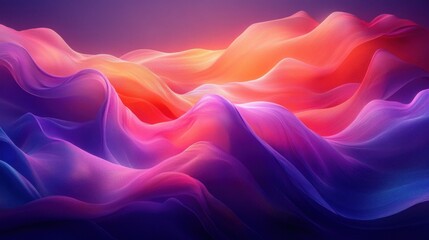 Obraz premium Iridescent Flowing Waves Abstract Design 3D Render Modern Graphic Resource