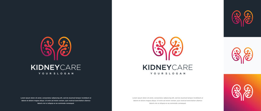 Kidney logo design. Kidney internal organ logo design vector icon