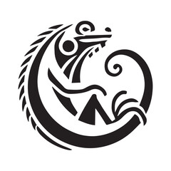 2d iguana logo on white background