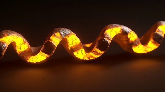 Heated metal coil glowing on dark surface. Stock use