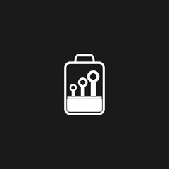 Service Tools icon isolated on black background.