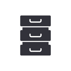 Cupboard storage solid icons, minimalist vector illustration ,simple transparent graphic element .Isolated on white background