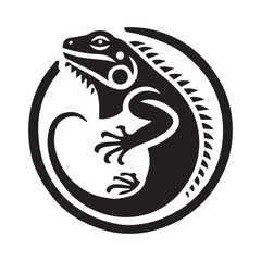 2d iguana logo on white background