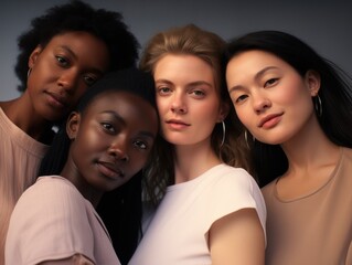 Fototapeta premium Diversity ethnicity woman in poster style shot