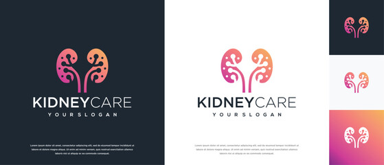 Kidney logo design. Kidney internal organ logo design vector icon