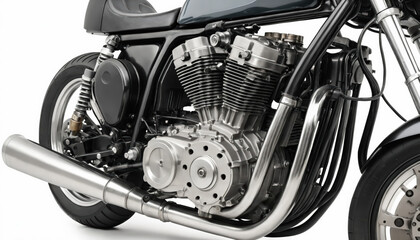 Obraz premium View of large capacity vintage motorcycle engine. 