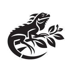 2d iguana logo on white background