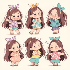 Jumping Joy: Q-version Leap of Happiness, Can be used to design products such as clothes, bags, stickers, etc.