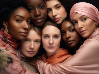 Obraz premium Diversity ethnicity woman in poster style shot