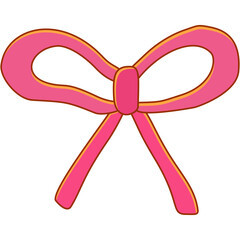Cute Pink Ribbon Bow Illustration