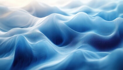 Obraz premium Minimalist Abstract Artwork with Wavy Blue Lines and Smooth Gradients