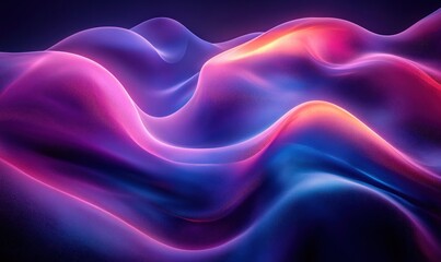 3D Abstract Swirling Curves in Blue and Purple with Depth and Movement
