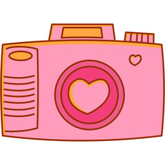 Cute Pink Camera Illustration