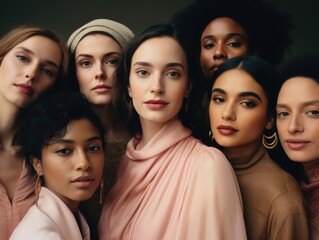 Obraz premium Diversity ethnicity woman in poster style shot