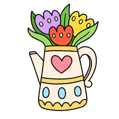 Easter eggs celebration , Cute bunny rabbits with Easter eggs . Easter day