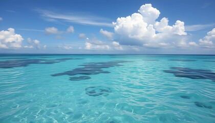 Fototapeta premium Tranquil Turquoise Waters Under a Summer Sky