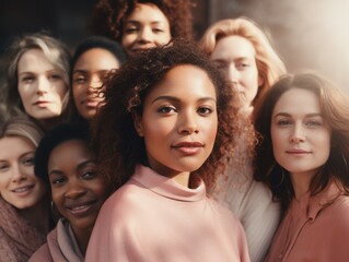 Obraz premium Diversity ethnicity woman in poster style shot
