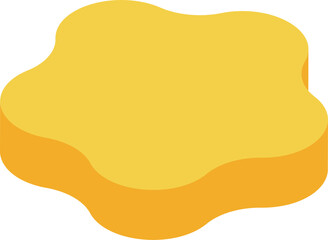 Isometric view of a cleaning sponge with an irregular shape, creating a visual representation of hygiene and cleanliness