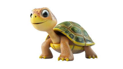Obraz premium Cute turtle character with vibrant colors and friendly expression, designed for playful animation