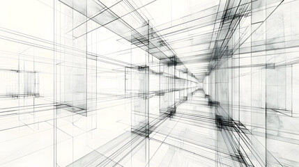 An abstract architecture artwork featuring bold geometric shapes, futuristic designs, and intricate patterns, blending creativity and structure to showcase a modern and visionary aesthetic