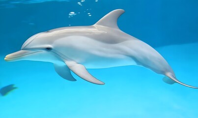 dolphin swimming gracefully in the ocean, Generative AI