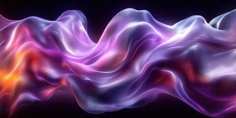 Obraz premium Abstract Purple and Silver Waves with Soft Backlighting