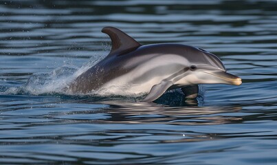 dolphin swimming gracefully in the ocean, Generative AI