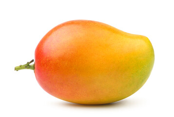 Ripe mango isolate on white background. Clipping path.