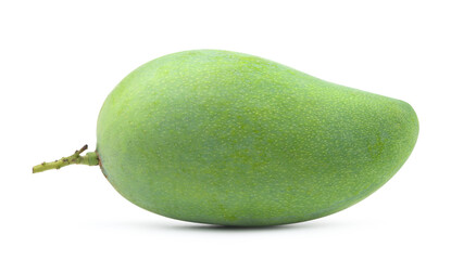 Fresh green mango isolate on white background. Clipping path.