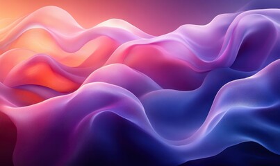 Minimalist Abstract Artwork with Smooth Curves in Blue and Purple Gradients