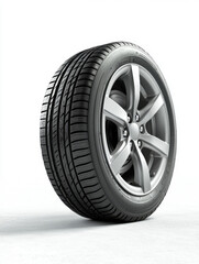 Obraz premium Sleek modern tire design showcased on a clean background for automotive enthusiasts and manufacturers