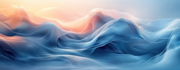 Obraz premium Abstract Digital Art with Flowing Lines and Pastel Colors for Modern Background