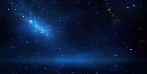 Obraz premium Starry Night Sky Illustration Ethereal Atmosphere Soft Blue Tones Surrealism