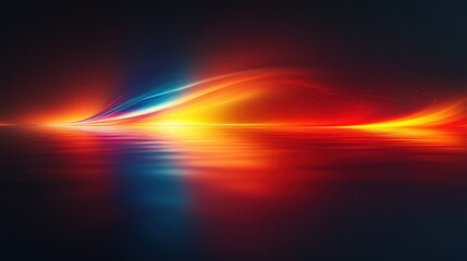 Futuristic Abstract Design Glossy Shape Rainbow Spectrum Backlit Minimalist 3D Render