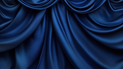 Obraz premium Blue silk drapes, stage backdrop, theater, folds, luxury, design, texture, background, elegance, website