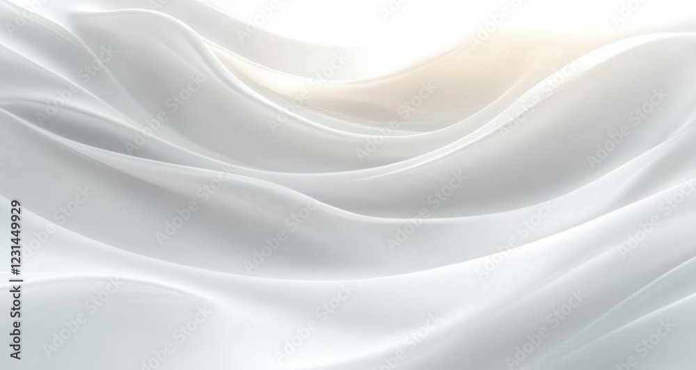Poster Calm Minimalist Abstract Composition with Soft White Curves and Gentle Light