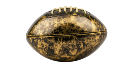 Unique decorative football designed with a striking black and gold pattern showcasing creative artistry