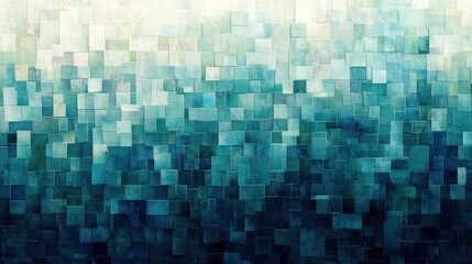 Abstract teal square mosaic texture background
