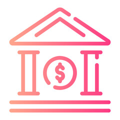 bank Line Gradient Icon