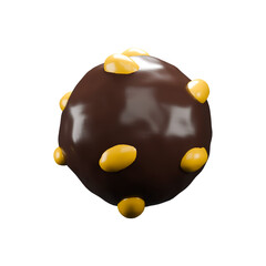 a 3d rendered illustration of sweet chocolate balls with peanut toping 