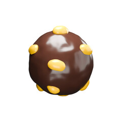 a 3d rendered illustration of chocolate balls with almonds topping 