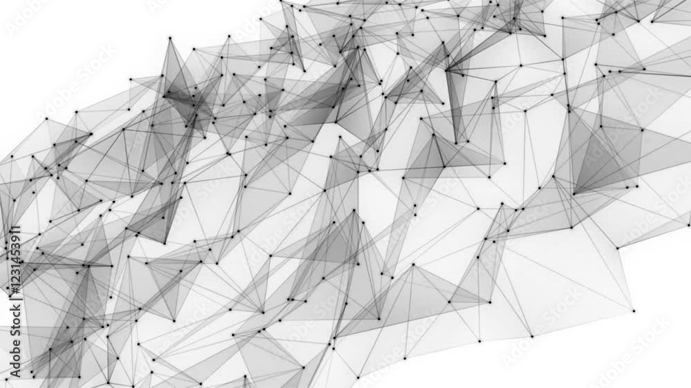 Poster black plexus dot abstract technology futuristic network with loop white background