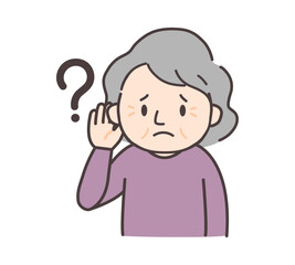 耳が聞こえにくいシニア女性の困った表情