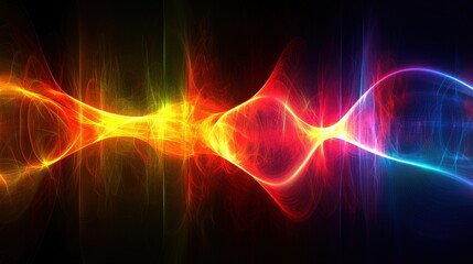 Vibrant Wave Pattern in Bright Colors of Red Yellow Blue and Green