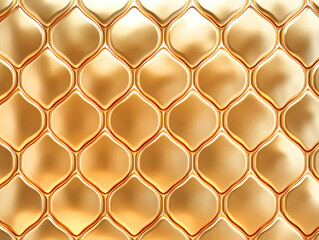 Fototapeta premium Golden Geometric Texture: A captivating abstract background featuring a repeating pattern of golden, embossed ovals, creating a luxurious and intricate texture.