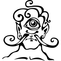 cyclops monster vector cyclops fairy tale character drawing, Fairy Tale Cyclops Illustration