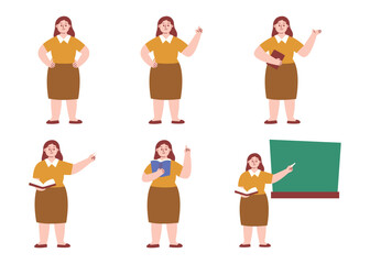 Female Teacher Teaching at Class Set for Education Concept